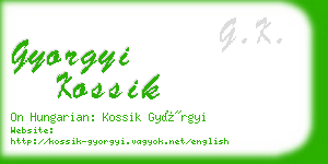 gyorgyi kossik business card